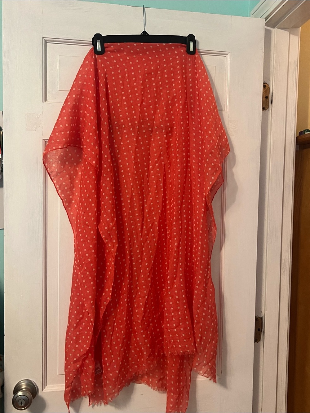 Coral Polka Dot Scarf